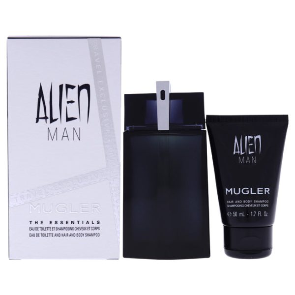 Thierry Mugler Alien Man by Thierry Mugler for Men - 2 Pc Gift Set 3.4 oz EDT Spray, 1.7oz Hair and Body Shampoo Supply