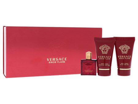 Versace Versace Eros Flame by Versace for Men - 3 Pc Mini Gift Set 5ml EDT Splash, 2 x 25ml Shower Gel, After Shave Balm Online Sale