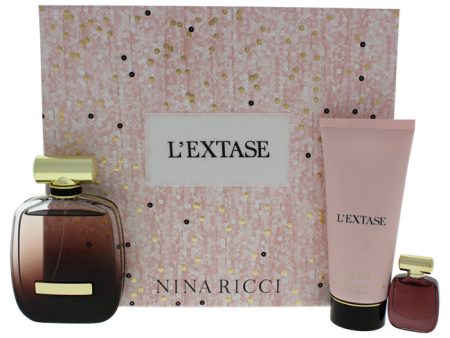 Nina Ricci LExtase by Nina Ricci for Women - 3 Pc Gift Set 2.7oz EDP Spray, 0.17oz EDP Spray, 3.4oz Body Lotion Fashion