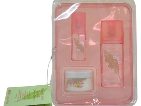 Elizabeth Arden Green Tea Cherry Blossom by Elizabeth Arden for Women - 3 Pc Gift Set 1.7oz EDT Spray, 0.5oz EDT Spray, 1.7oz Honey Drops Body Cream For Cheap