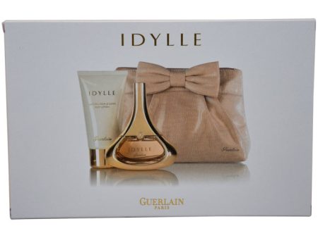 Guerlain Idylle by Guerlain for Women - 3 Pc Gift Set 1.7oz EDP Spray, 2.5oz Body Lotion, Bag Sale