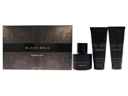 Kenneth Cole Black Bold by Kenneth Cole for Men - 3 Pc Gift Set 3.4oz EDP Spray, 3.4oz Hair and Body Wash, 3.4oz After Shave Balm Discount