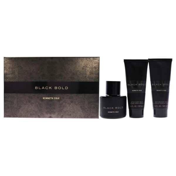 Kenneth Cole Black Bold by Kenneth Cole for Men - 3 Pc Gift Set 3.4oz EDP Spray, 3.4oz Hair and Body Wash, 3.4oz After Shave Balm Discount