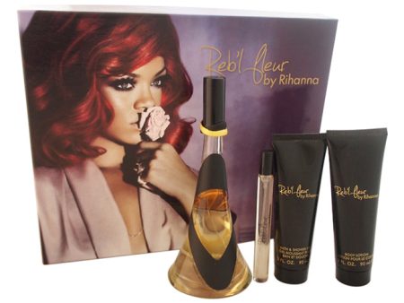 Rihanna Rebl Fleur by Rihanna for Women - 4 Pc Gift Set 3.4oz EDP Spray, 3oz Body Lotion, 3oz Bath & Shower Gel, 10ml EDP Spray Discount