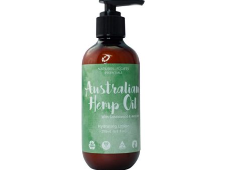 Clover Fields Natures Gifts Australian Hemp Oil with Sandalwood & Avocado Hydrating Lotion 200ml Fashion