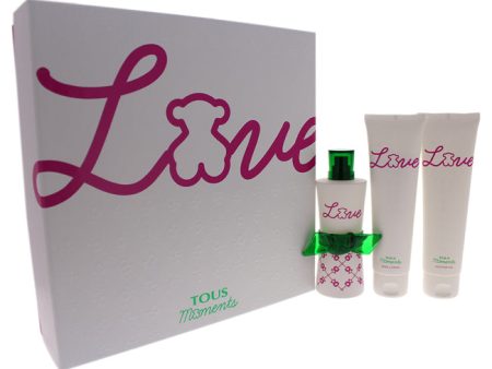 Tous Tous Love Moments by Tous for Women - 3 Pc Gift Set 3oz EDT Spray, 3.4oz Body Lotion, 3.4oz Shower Gel Online Hot Sale