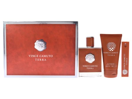 Vince Camuto Vince Camuto Terra by Vince Camuto for Men - 3 Pc Gift Set 3.4oz EDT Spray, 0.5oz EDT Travel Spray 5oz After Shave Balm Hot on Sale