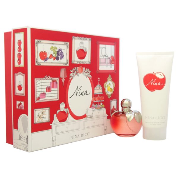 Nina Ricci Nina by Nina Ricci for Women - 2 Pc Gift Set 2.7oz EDT Spray, 6.8oz Body Lotion Hot on Sale