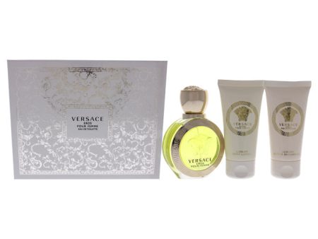 Versace Versace Eros Pour Femme by Versace for Women - 3 Pc Gift Set 1.7oz EDT Spray, 1.7oz Luxury Bath Shower Gel, 1.7oz Luxury Body Lotion Fashion