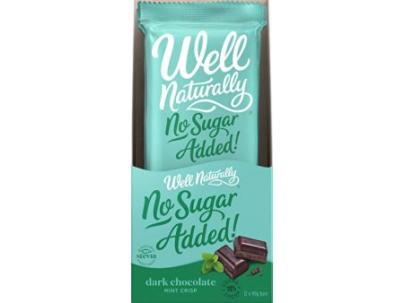 Well Naturally No Added Sugar Block Dark Chocolate Mint Crisp 90g x 12 Display Online