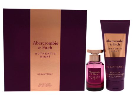 Abercrombie and Fitch Authentic Night by Abercrombie and Fitch for Women - 2 Pc Gift Set 1.7oz EDP Spray, 6.7oz Body Lotion For Discount