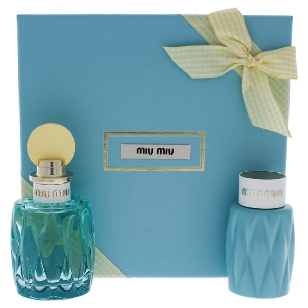 Miu Miu Leau Bleue by Miu Miu for Women - 2 Pc Gift Set 3.4 oz EDP Spray, 3.4oz Body Lotion Hot on Sale