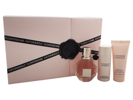 Viktor and Rolf Flowerbomb by Viktor and Rolf for Women - 3 Pc Gift Set 1.7oz EDP Spray, 1.7oz Perfumed Shower Gel, 1.36oz Voluptuous Body Cream Online Sale