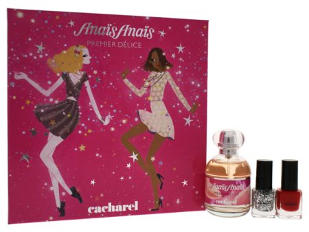 Cacharel Anais Anais Premier Delice by Cacharel for Women - 3 Pc Gift Set 1.7oz EDT Spray, 2 x 0.169oz Duo De Vernis Nail Lacquer - Red - Sparkles Online Hot Sale