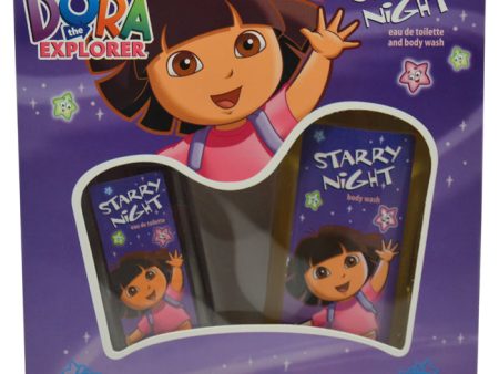 Marmol and Son Dora The Explorer Starry Night by Marmol and Son for Women - 2 Pc Gift Set 3.4oz EDT Spray, 8oz Body Wash For Sale