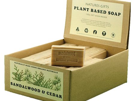 Clover Fields Natures Gifts Plant Based Soap Sandalwood & Cedar 100g x 36 Display Cheap