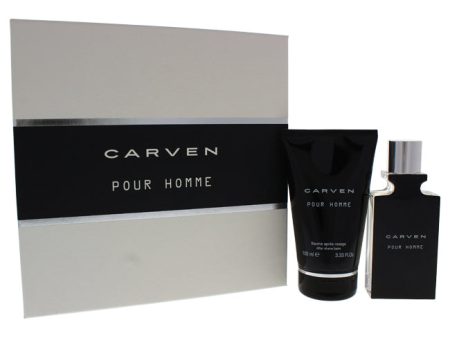 Carven Carven Pour Homme by Carven for Men - 2 Pc Gift Set 1.66oz EDT Spray, 3.33oz After Shave Balm on Sale