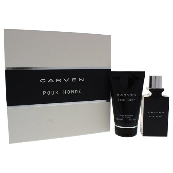 Carven Carven Pour Homme by Carven for Men - 2 Pc Gift Set 1.66oz EDT Spray, 3.33oz After Shave Balm on Sale