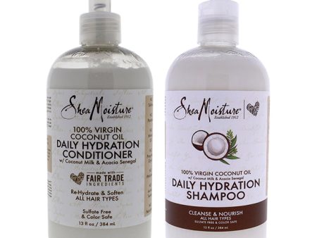 Shea Moisture 100 Percent Virgin Coconut Oil Daily Hydration Kit by Shea Moisture for Unisex - 2 Pc Kit 13oz Shampoo, 13oz Conditioner For Sale