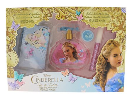 Disney Cinderella by Disney for Kids - 4 Pc Gift Set 3.4oz EDT Spray, 0.08oz Lip Gloss, 0.05oz Eye Shadow, Purse Nice Disney Sale