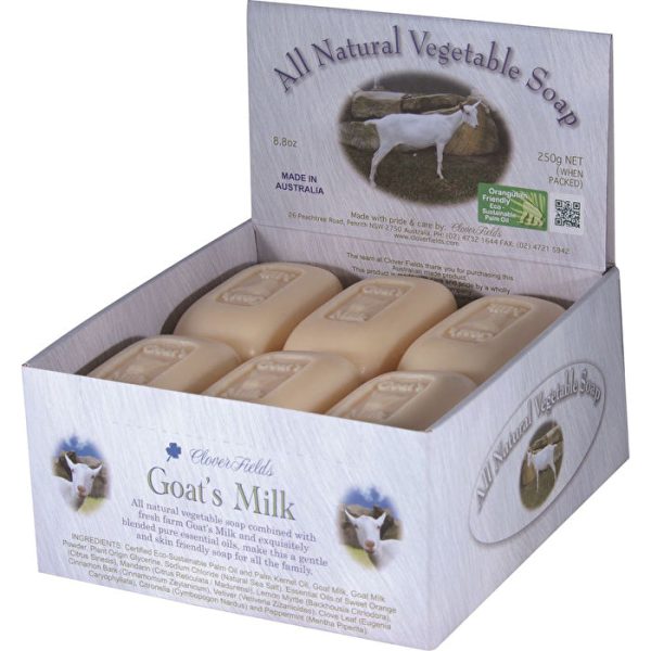 Clover Fields Goat s Milk Soap 250g x 12 Display For Cheap