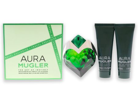 Thierry Mugler Aura Mugler by Thierry Mugler for Women - 3 Pc Gift Set 1.7oz EDP Spray (Refillable), 1.7oz Body Lotion, 1.7oz Shower Gel Hot on Sale