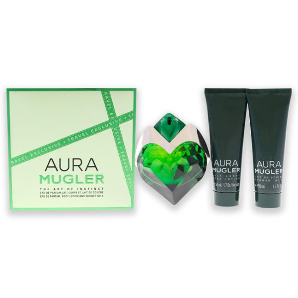 Thierry Mugler Aura Mugler by Thierry Mugler for Women - 3 Pc Gift Set 1.7oz EDP Spray (Refillable), 1.7oz Body Lotion, 1.7oz Shower Gel Hot on Sale