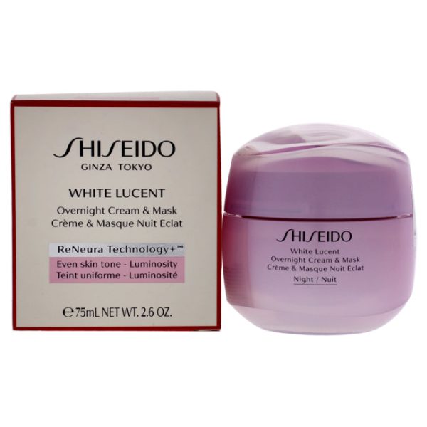 Shiseido White Lucent Overnight Cream and Mask by Shiseido for Women - 2.6 oz Cream on Sale