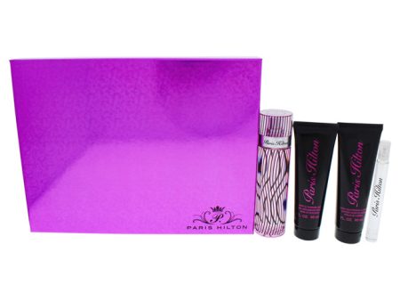 Paris Hilton Paris Hilton by Paris Hilton for Women - 4 Pc Gift Set 3.4oz EDP Spray, 0.34oz EDP Spray, 3.0oz Body Lotion, 3oz Bath and Shower Gel on Sale