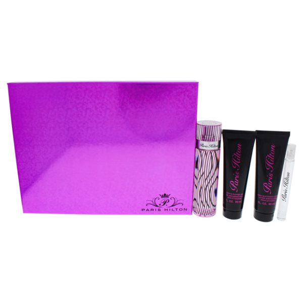 Paris Hilton Paris Hilton by Paris Hilton for Women - 4 Pc Gift Set 3.4oz EDP Spray, 0.34oz EDP Spray, 3.0oz Body Lotion, 3oz Bath and Shower Gel on Sale