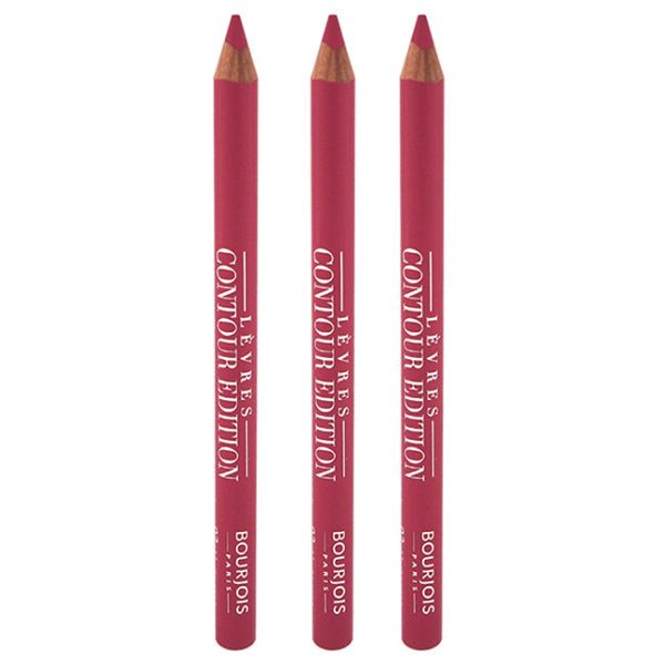 Bourjois Contour Edition Lip Liner - 03 Alerte Rose by Bourjois for Women - 0.04 oz Lip Liner - Pack of 3 For Cheap