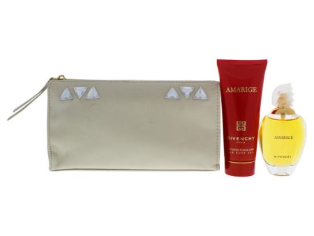 Givenchy Amarige by Givenchy for Women - 3 Pc Gift Set 1.7oz EDT Spray, 3.3oz Silk Body Veil, Pouch (Unboxed) Discount