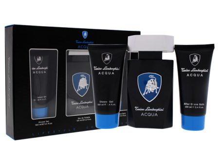 Tonino Lamborghini Acqua by Tonino Lamborghini for Men - 3 Pc Gift Set 4.2oz EDT Spray, 3.4oz Shower Gel, 3.4oz After Shave Balm Online