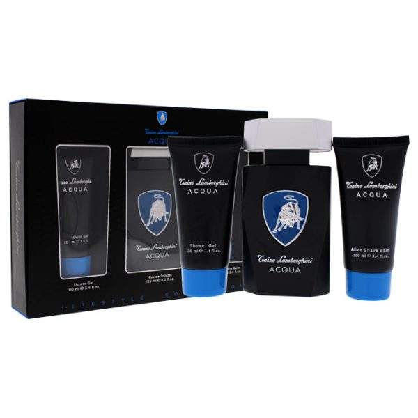 Tonino Lamborghini Acqua by Tonino Lamborghini for Men - 3 Pc Gift Set 4.2oz EDT Spray, 3.4oz Shower Gel, 3.4oz After Shave Balm Online