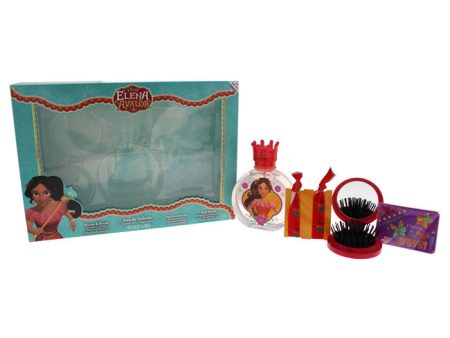 Disney Elena Of Avalor by Disney for Kids - 4 Pc Gift Set 3.4oz EDT Spray, Mirror & Brush, Hair Accessories, Hair Bands Cheap