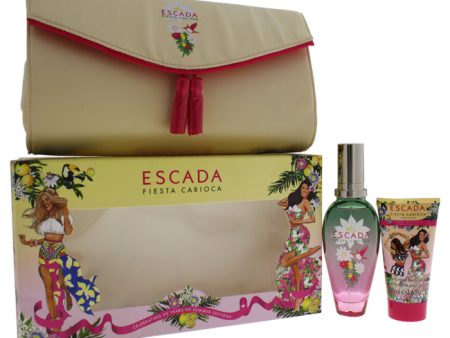 Escada Fiesta Carioca by Escada for Women - 3 Pc Gift Set 1.6oz EDT Spray, 1.6oz Perfumed Body Lotion, Clutch Bag For Sale