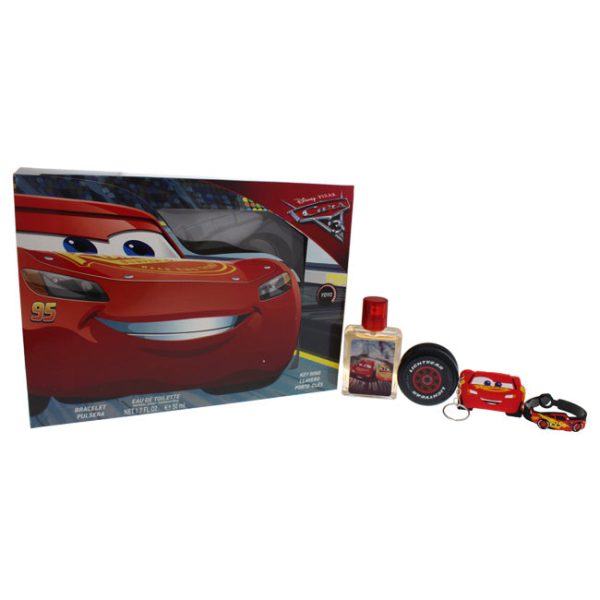 Disney Pixar Cars 3 by Disney for Kids - 4 Pc Gift Set 1.7oz EDT Spray, Bracelet, Key Ring, Yoyo Online Sale