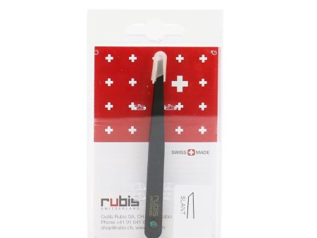 Rubis Tweezers Classic Swarovski - # Black With Emerald Swarovski Gem on Sale