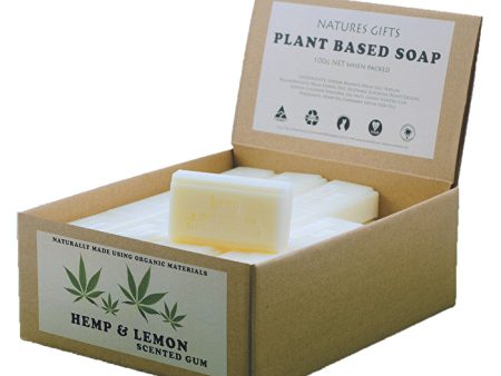 Clover Fields Natures Gifts Plant Based Soap Hemp & Lemon Scented Gum 100g x 36 Display Hot on Sale