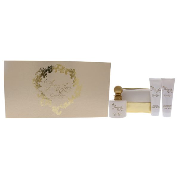 Jessica Simpson Fancy Love by Jessica Simpson for Women - 4 Pc Gift Set 3.4oz EDP Spray, 3oz Body Lotion, 3oz Bath Shower Creme, Cosmetic Bag Fashion