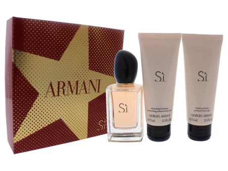 Giorgio Armani Giorgio Armani Si by Giorgio Armani for Women - 3 Pc Gift Set 1.7oz EDP Spray, 2.5oz Perfumed Shower Gel, 2.5oz Moisturizing Perfumed Body Lotion Online Hot Sale