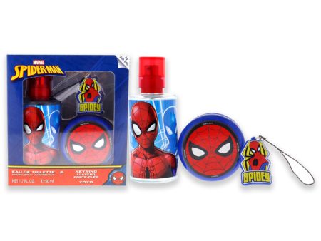 Marvel Spider Man by Marvel for Kids - 3 Pc Gift Set 1.7oz EDT Spray, Key Ring, Yoyo Supply