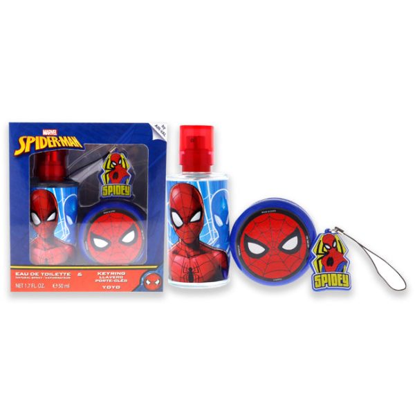 Marvel Spider Man by Marvel for Kids - 3 Pc Gift Set 1.7oz EDT Spray, Key Ring, Yoyo Supply