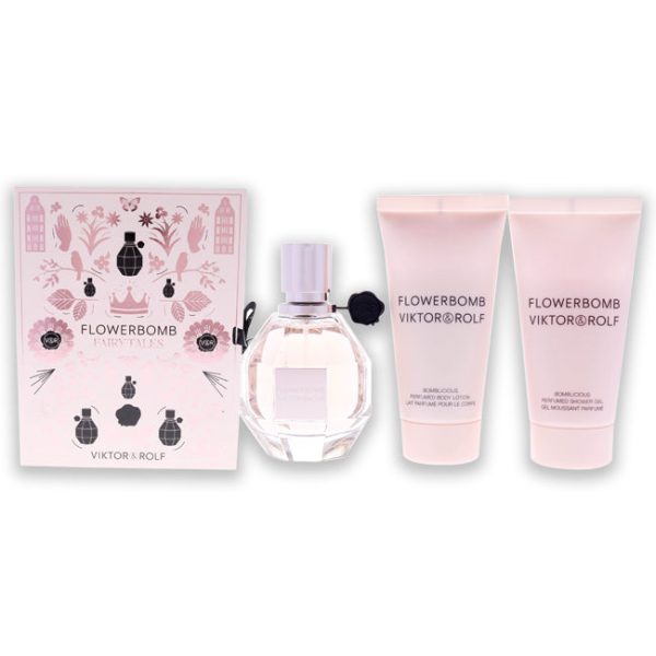 Viktor and Rolf Flowerbomb Fairy Tale by Viktor and Rolf for Women - 3 Pc Gift Set 1.7oz EDP Spray, 1.7oz Perfumed Body Lotion, 1.7oz Perfumed Shower Gel Hot on Sale