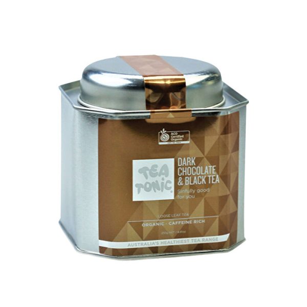 Tea Tonic Organic Dark Chocolate & Black Tea Tin 250g Supply