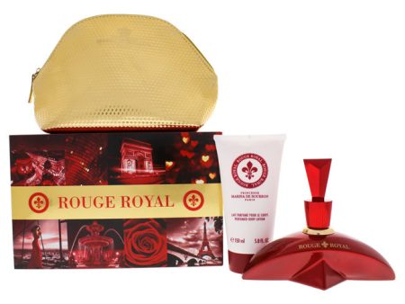 Princesse Marina De Bourbon Rouge Royal by Princesse Marina De Bourbon for Women - 3 Pc Gift Set 3.4oz EDP Spray, 5oz Body Lotion, Pouch on Sale