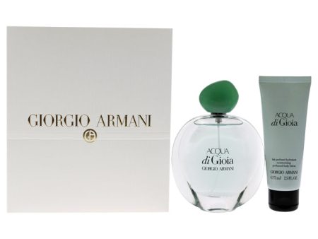 Giorgio Armani Acqua Di Gioia by Giorgio Armani for Women - 2 Pc Gift Set 3.4oz EDP Spray, 2.5oz Body Lotion Hot on Sale