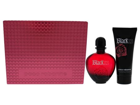 Paco Rabanne Black XS by Paco Rabanne for Women - 2 Pc Gift Set 2.7oz EDT Spray, 3.4oz Sensual Body Lotion For Cheap