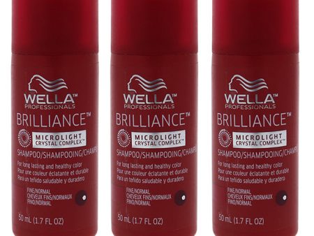 Wella Brilliance Shampoo For Fine to Normal Colored Hair by Wella for Unisex - 1.7 oz Shampoo - Pack of 3 Sale