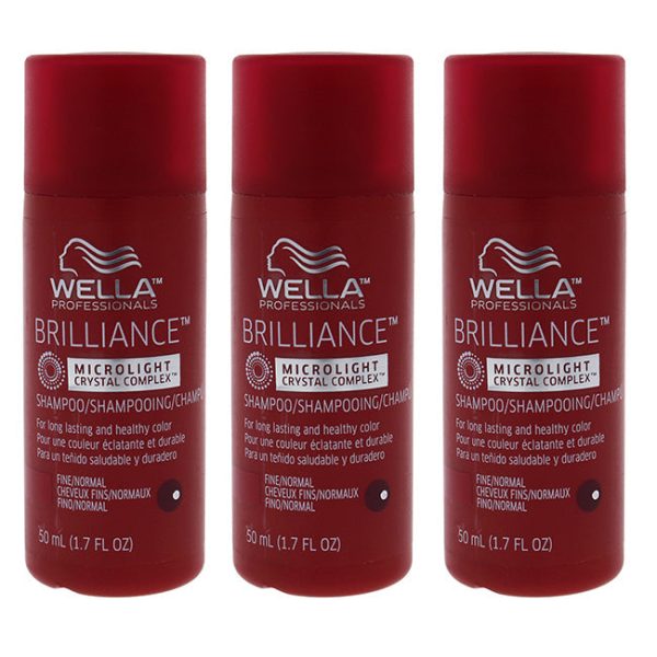 Wella Brilliance Shampoo For Fine to Normal Colored Hair by Wella for Unisex - 1.7 oz Shampoo - Pack of 3 Sale